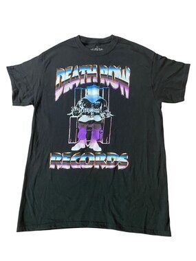 Death Row Records Black Graphic T-Shirt Ripple Junction Mens Medium
